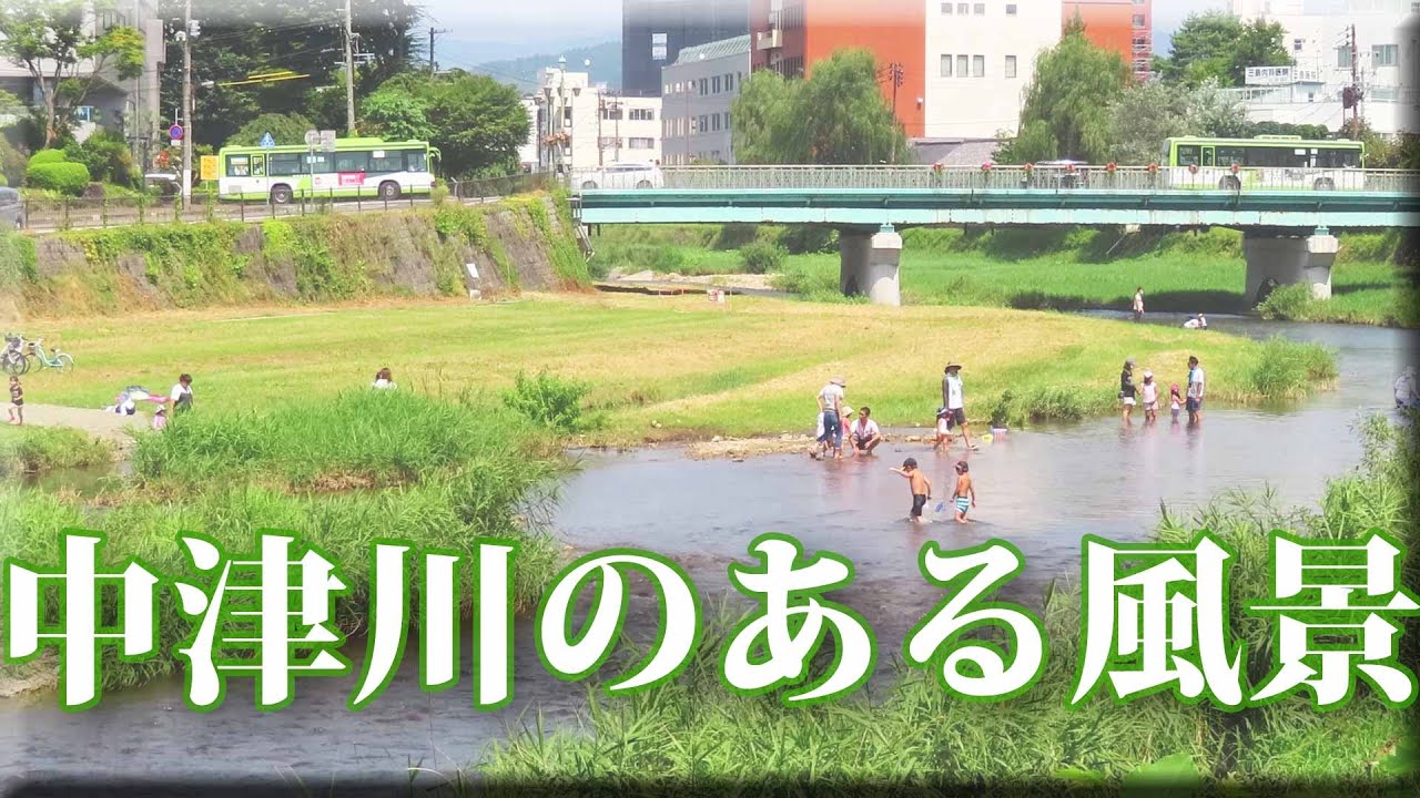 盛岡の中心部中津川のある風景 / 岩手県盛岡市