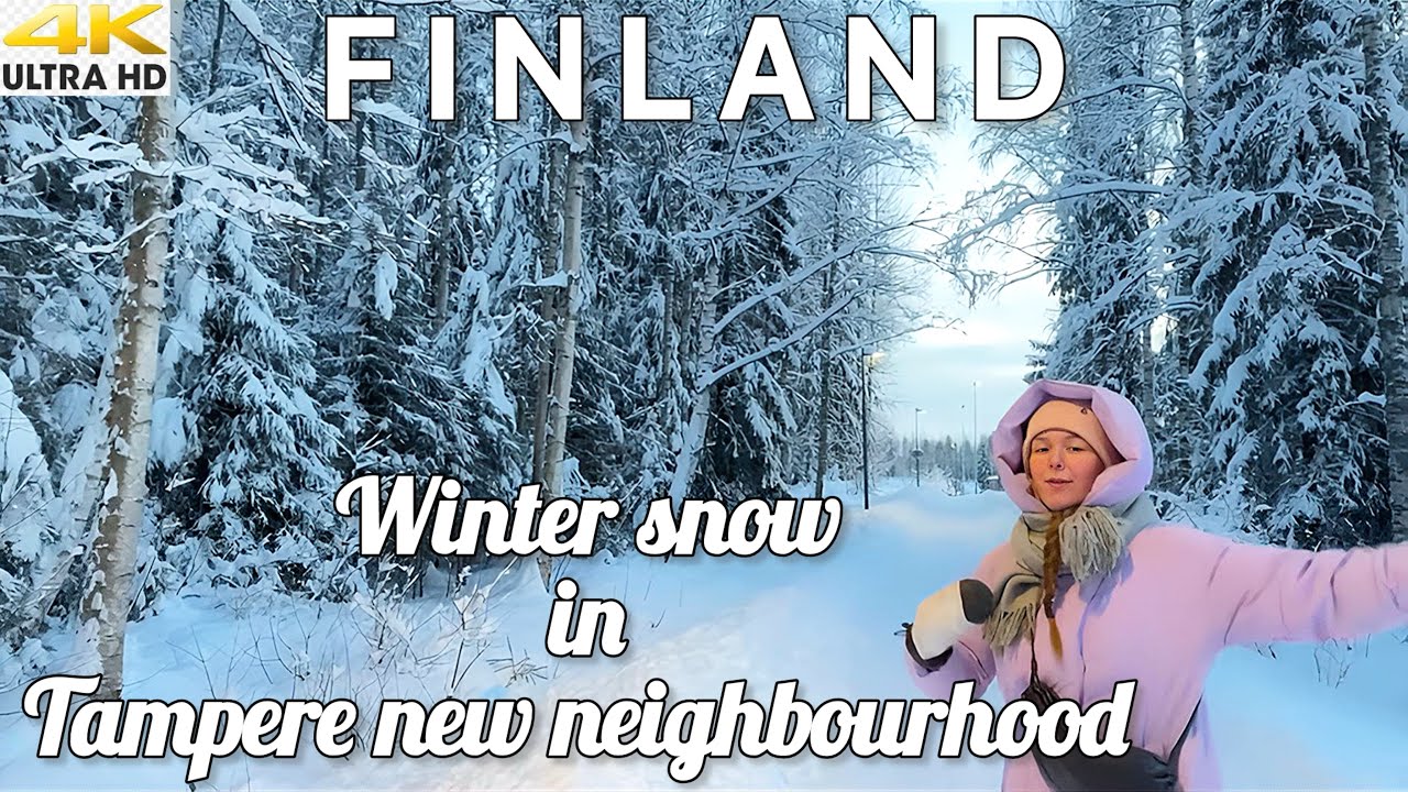 TAMPERE 🇫🇮 FINLAND 4K COLD WINTER WALKING TOUR | STREET VIBES & NEIGHBOURHOODS - VUORES 