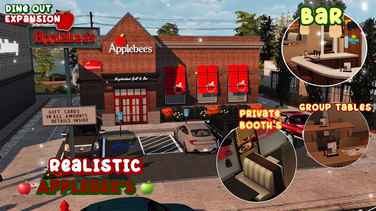 REALISTIC URBAN APPLEBEE'S │ The Sims 4│DINE OUT│THE EXIST SAVE FILE