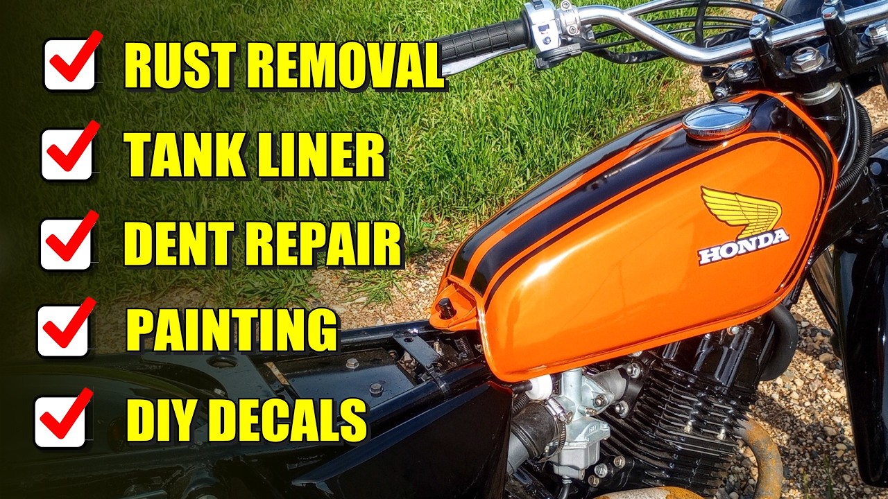 Restoring a REALLY Rusty Gas Tank - Bodywork, Dent Removal, and Professional Painting Tips