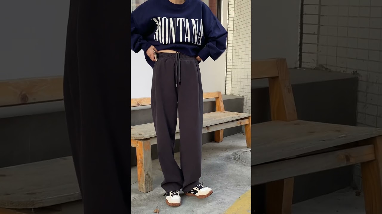 窄版卫裤来啦！#浅交个秋季穿搭作业吧