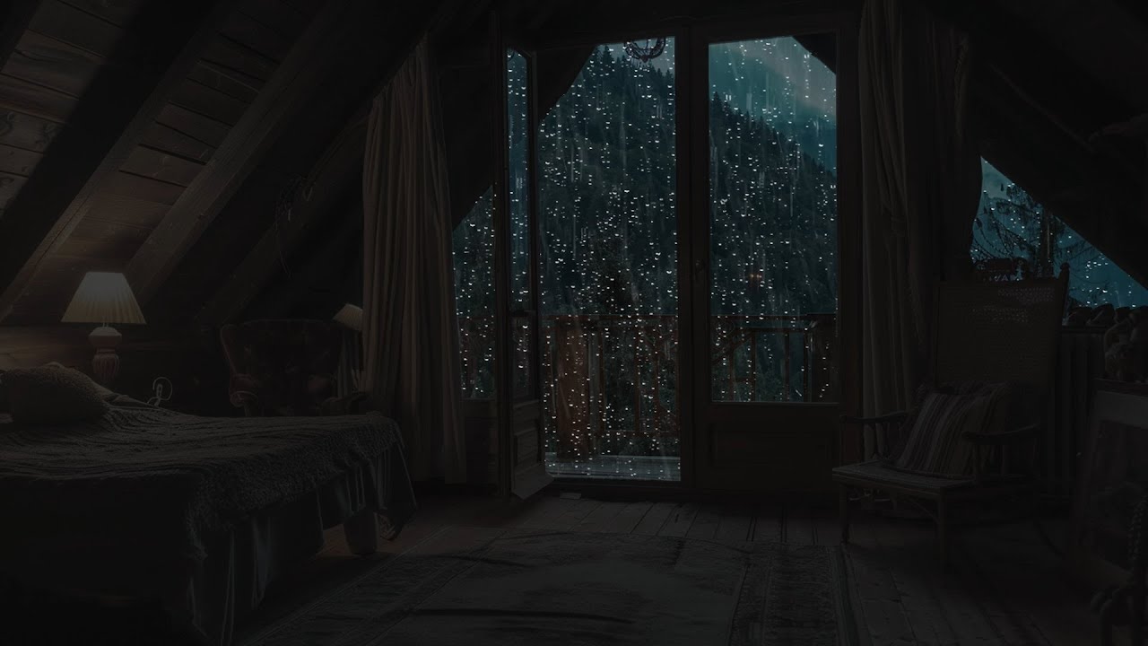 Rainy Day Reflections: Mountain and Forest Window Ambiance - Healing The Soul - Relaxing Music