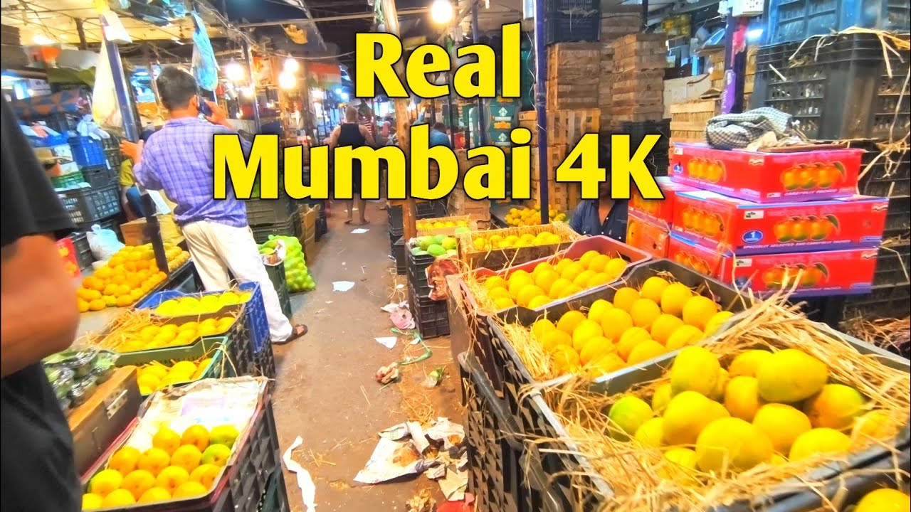 Walking Tour Mumbai: Fruits Market near Crawford Market || Real Mumbai Walk 4K || Urban Street Life