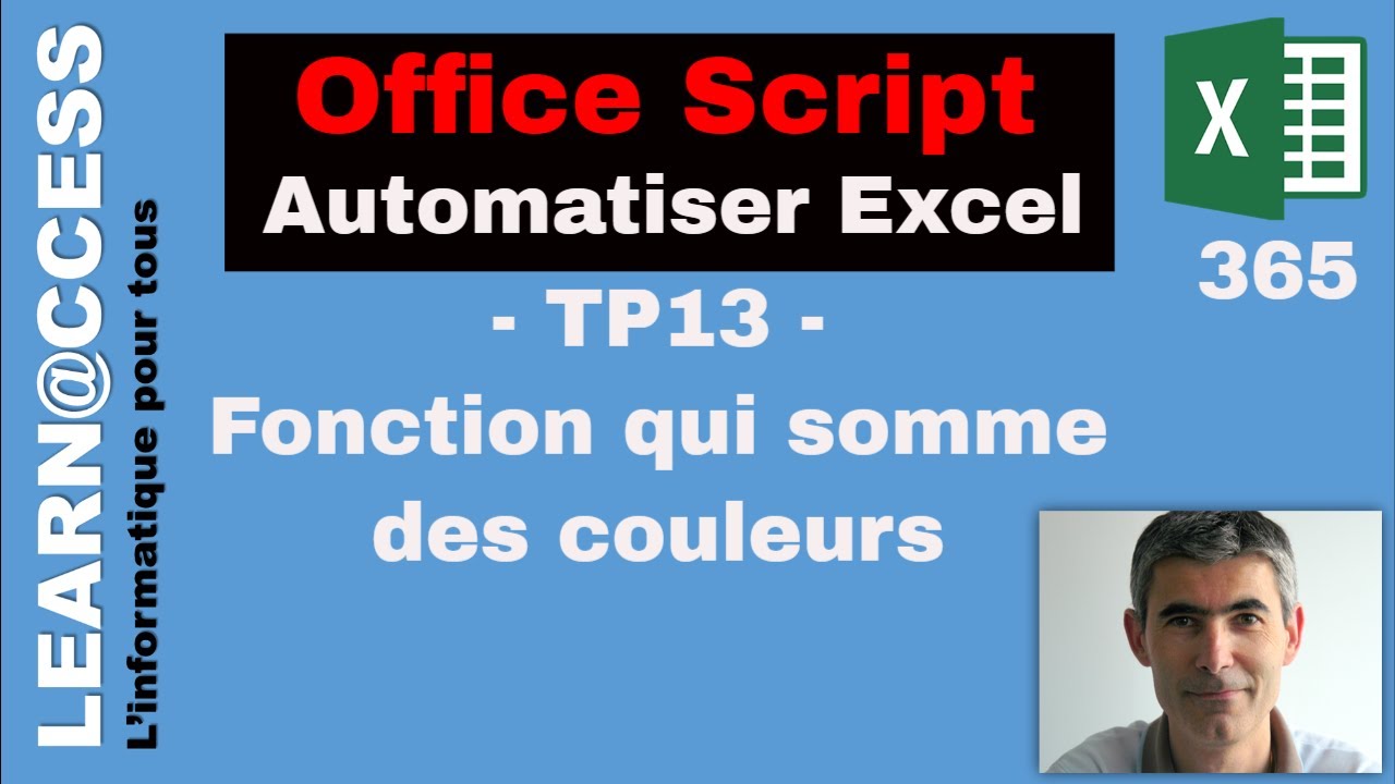 Office Script : TP13 - Créer une Fonction qui additionne les couleurs