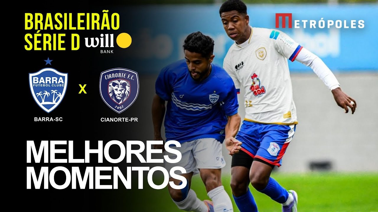 Confira melhores momentos de BARRA-SC 1 X 0 CIANORTE-PR pelo Brasileirão Série D Will Bank