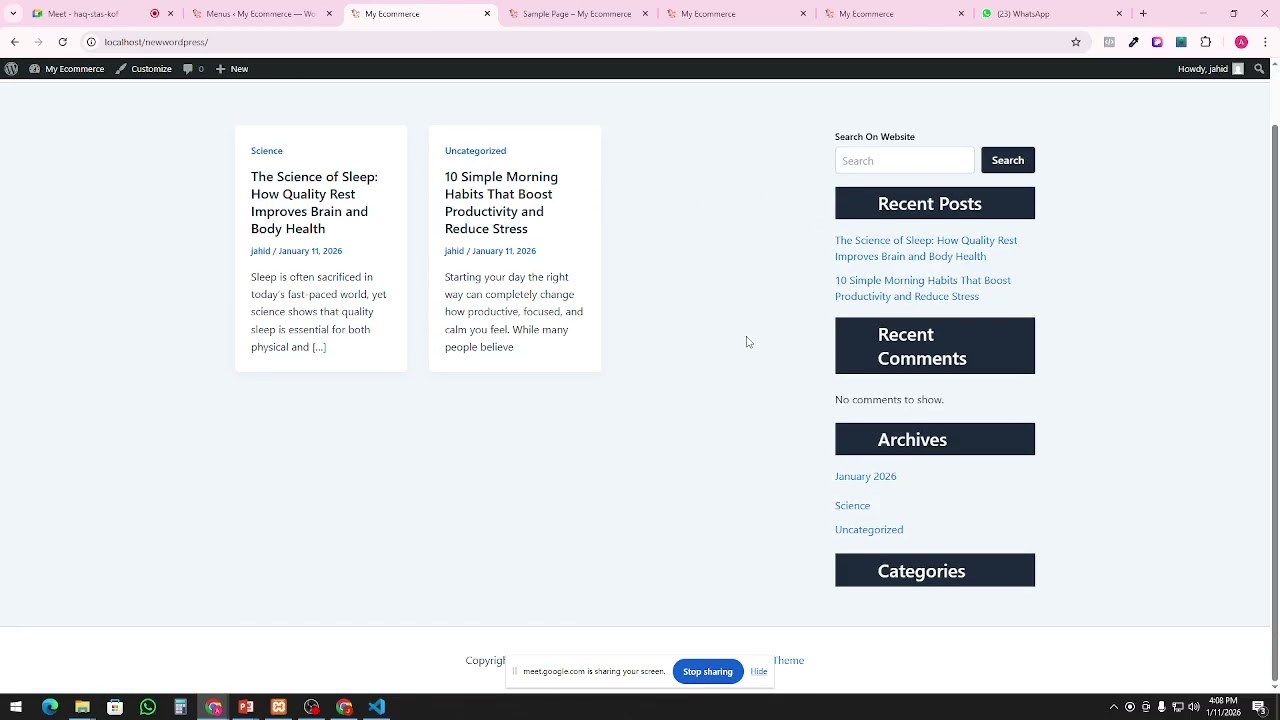 Add Menu, Sidebar and Change Color