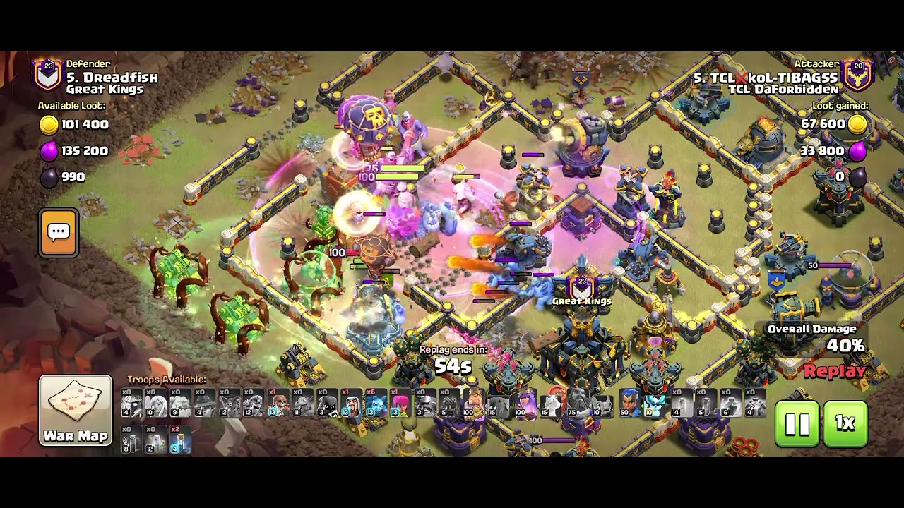 TOWNHALL-17 warden charge fireball attack with support troops electro titan spam😱#ClashOfClans