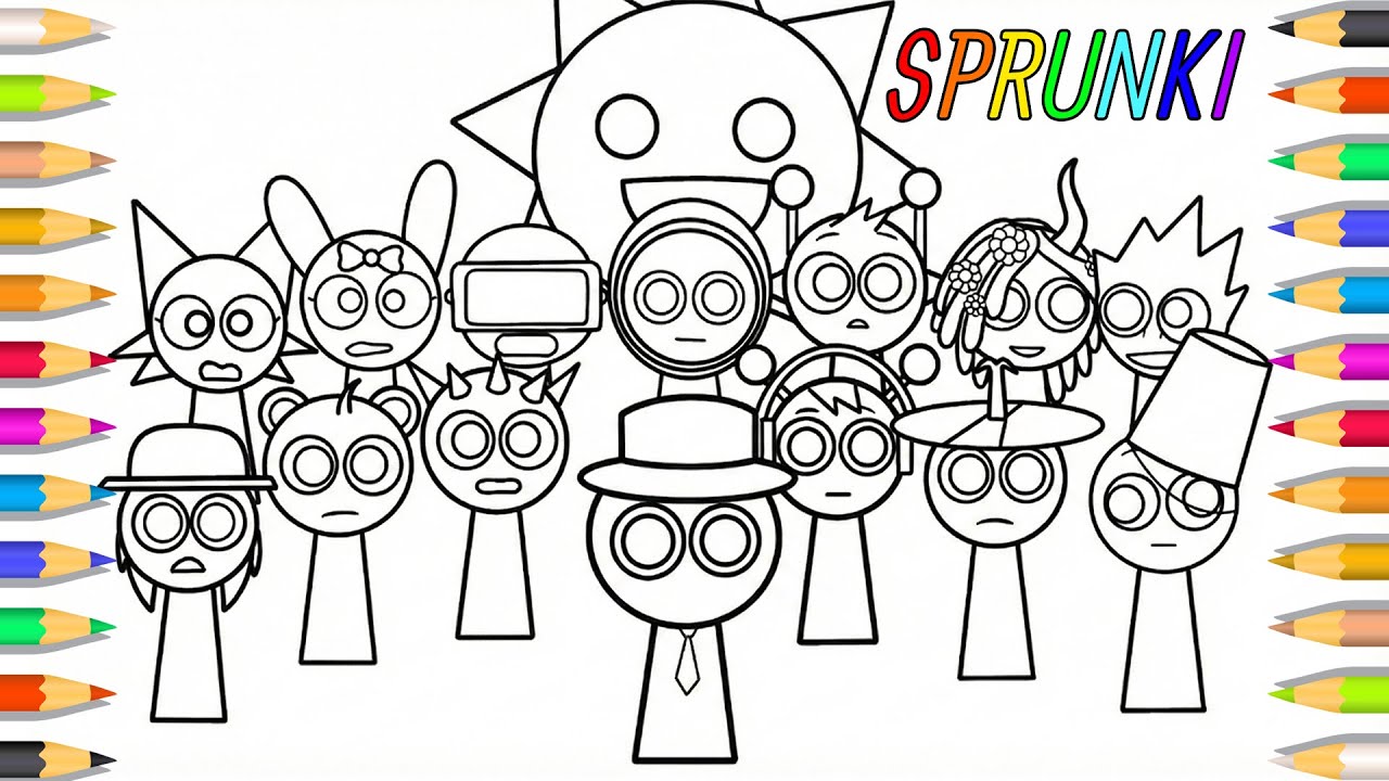Новые раскраски Incredibox Sprunki / Как раскрасить всех персонажей