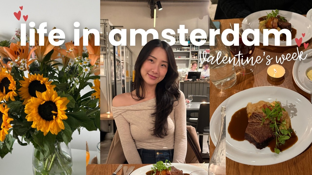 Life in Amsterdam | Valentine's Day date ♥️ new nails, farmers' market & cozy days in the city