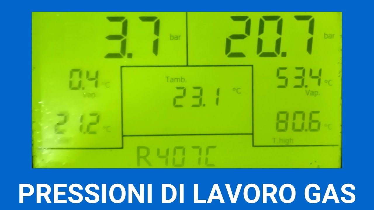 PRESSIONE DI LAVORO R410 CON 9° ESTERNI
