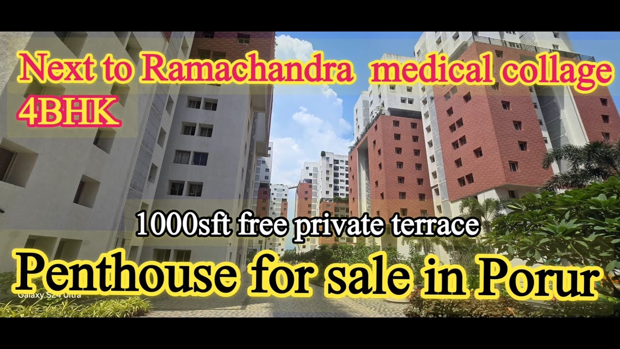 ID-177 Penthouse Sale in PORUR |4BHK|Private Terrace|Theatre|Swimming Pl|Clubhouse|RarelyUsed|duplex