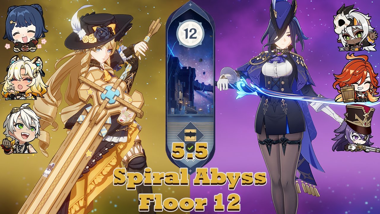 [5.5 Abyss] Navia Double Pyro & Clorinde Overload Spiral Abyss floor 12 | Genshin Impact