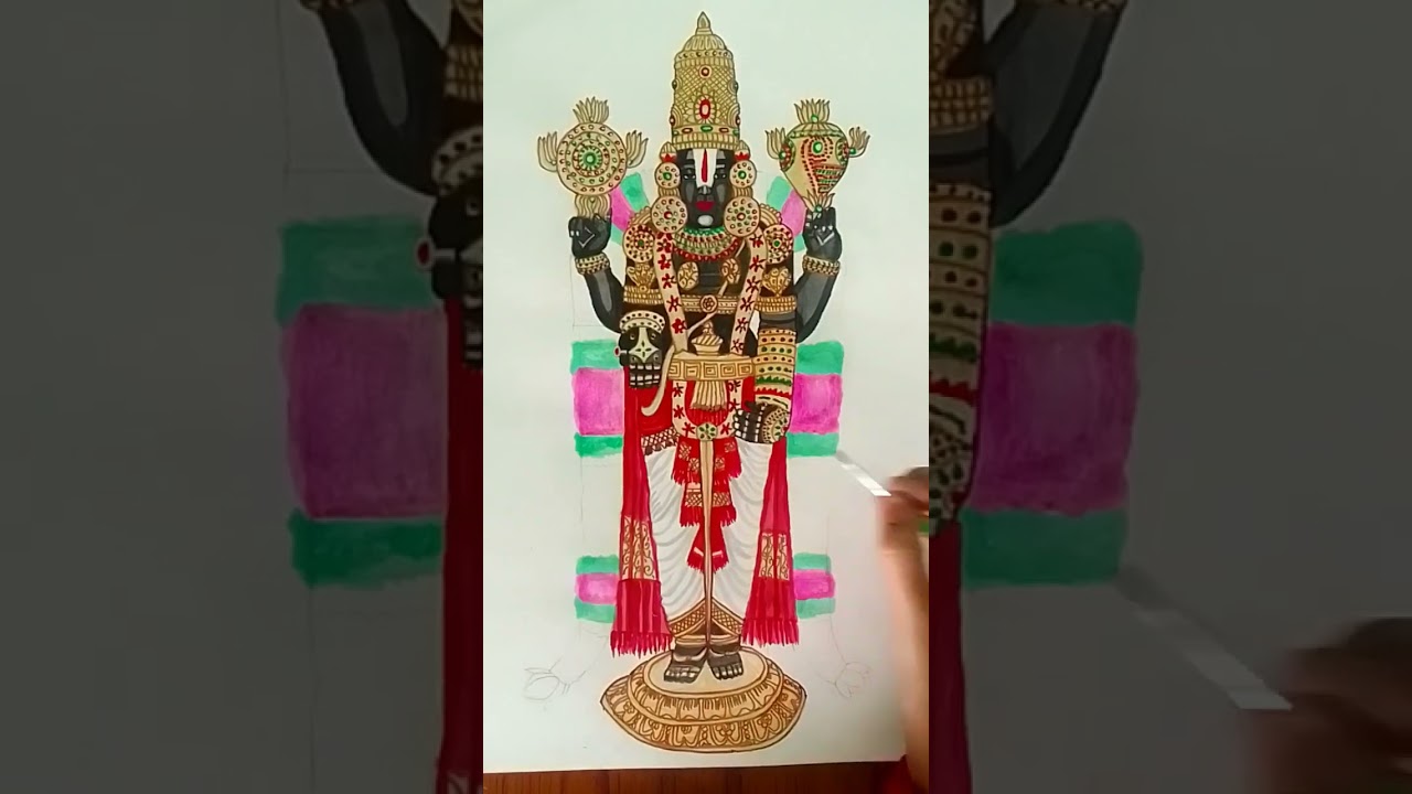 Tirupati Sri venkateswara govinda🙏🏻 acrylic painting work please subscribe & follow our channel 👆🔔🥰