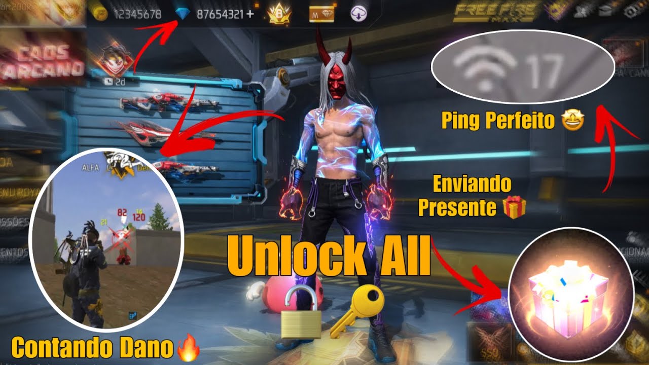 UNLOCK ALL FREE FIRE 🔥 DOWNLOAD VIA MEDIAFIRE COM TUDO LIBERADO! Enviando Presentes, Ping Melhorado🔫