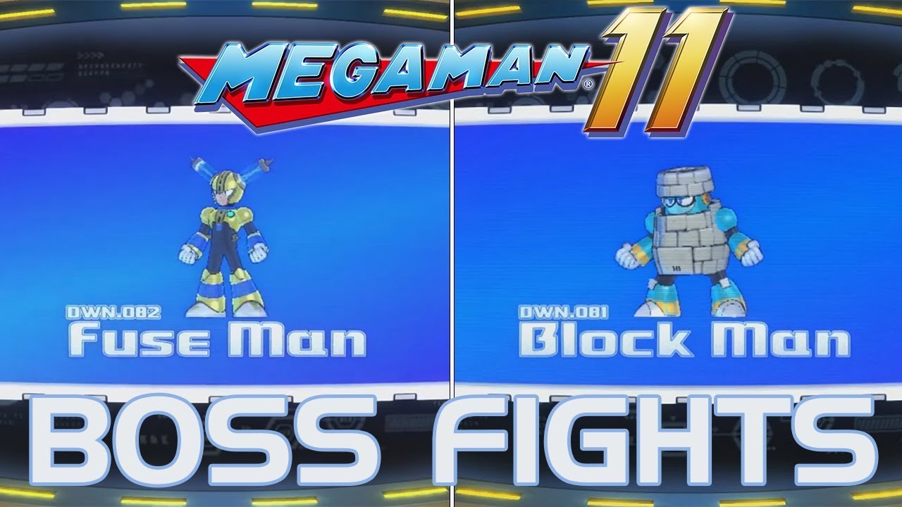 Mega Man 11 - FuseMan & BlockMan Boss Fight Gameplay (Direct-Feed, No Commentary & SFX Only)