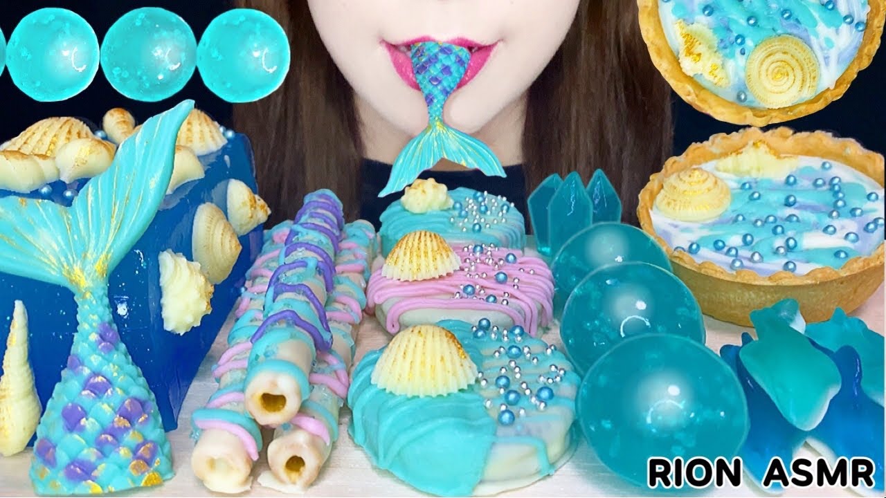 【ASMR】【咀嚼音 】MERMAID FOODS マーメイドデザート MUKBANG 먹방 食べる音 EATINGSOUNDS NOTALKING