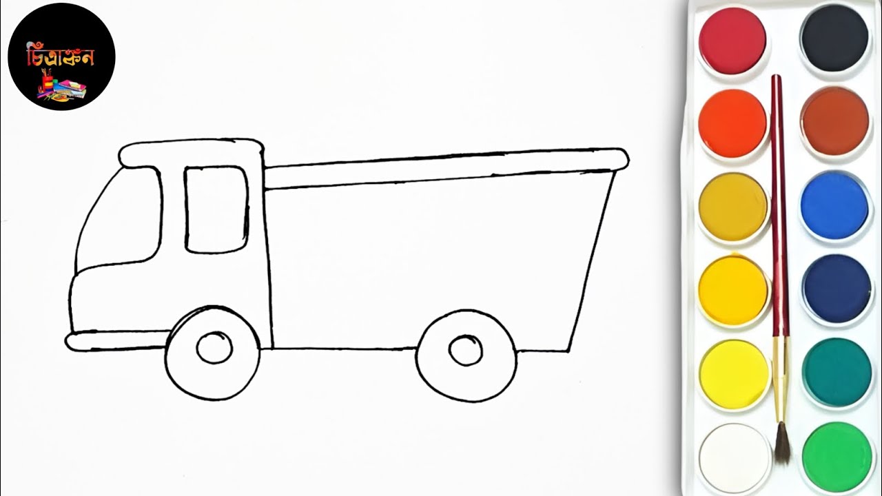Truck Drawing, Painting and Coloring forKids & Toddlers | Car Easy Drawings