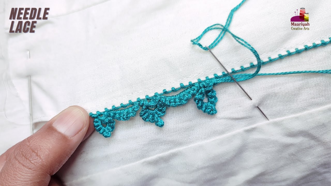Hand Embroidery Lace Using Basic Needle & Cotton Thread | Randa Lace Design Beginners Work 960