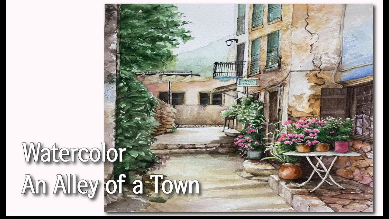 수채화 골목길그리기 How to paint an alley in watercolor painting 수채화풍경화