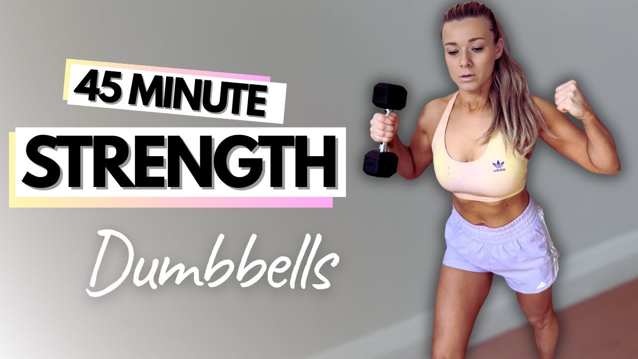 45 MIN Full Body Strength Workout | Dumbbells • No Repeat • No Jumping