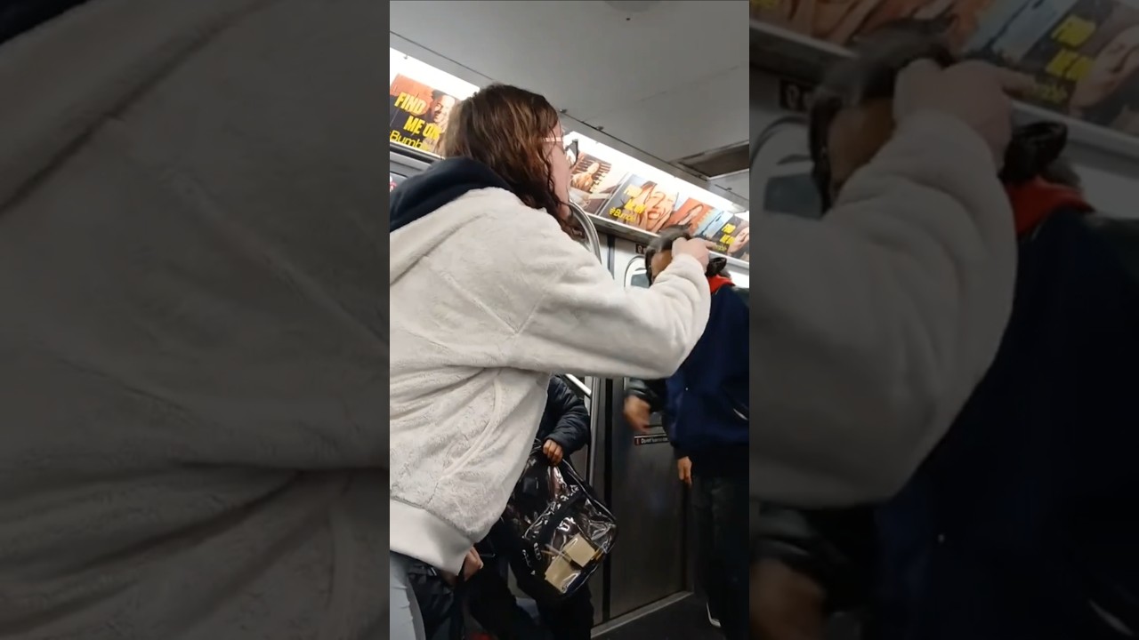 Fight breaks out in the subway #shorts