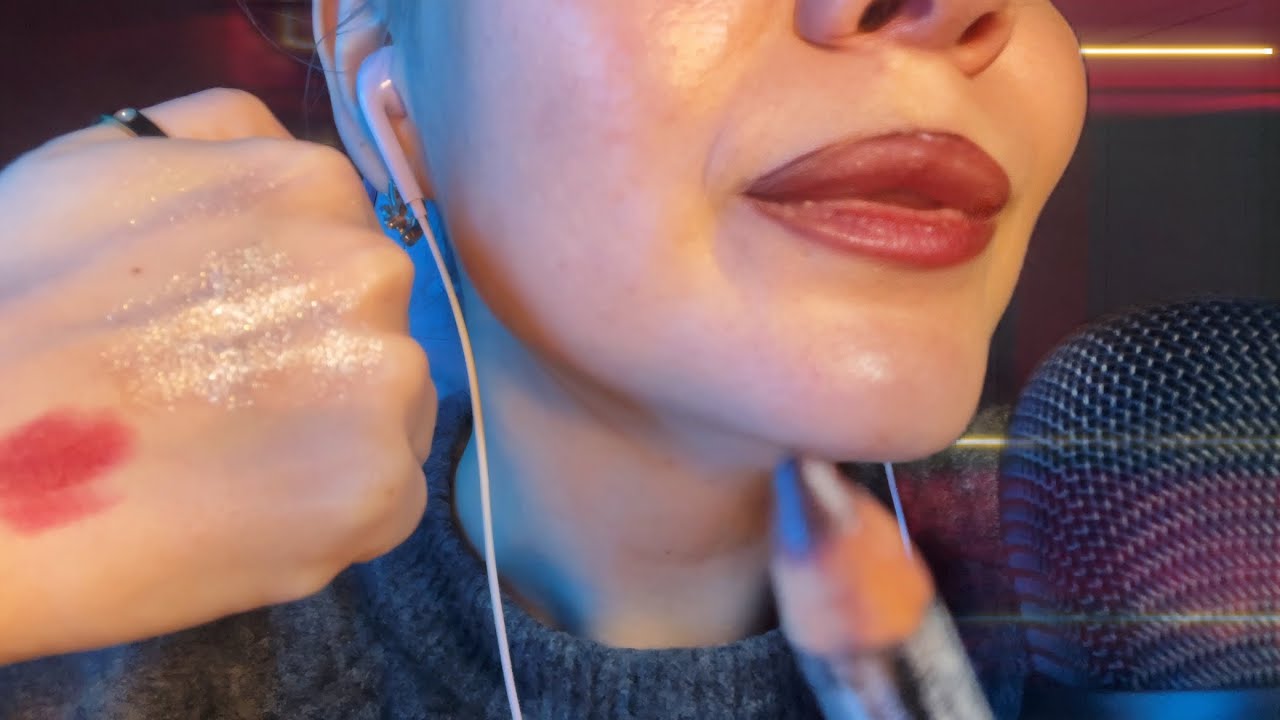 Asmr { Lipstick Application } UpClosed . Wet Inaudible  
