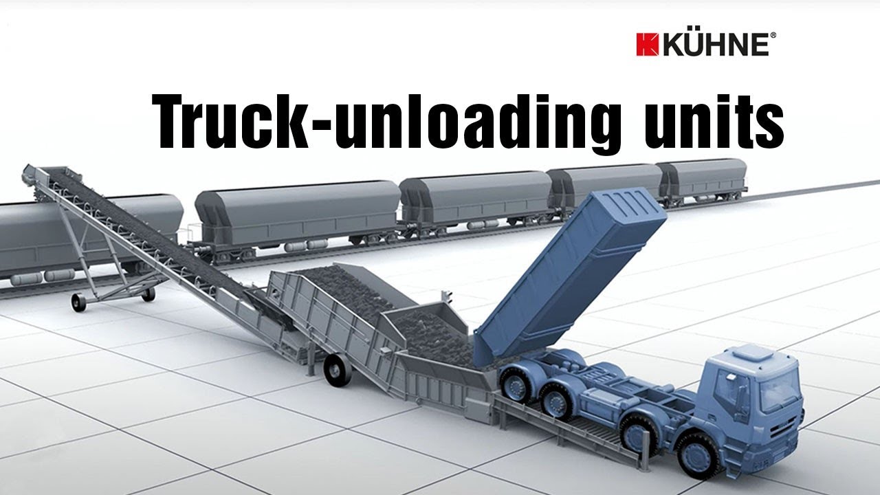 Truck unloading unit - from truck to rail car wagon  Englisch V3 4K