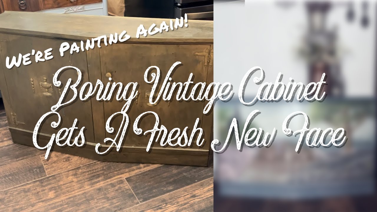 Vintage Cabinet Makeover | Landscape Painting | Elegant Upgrades
