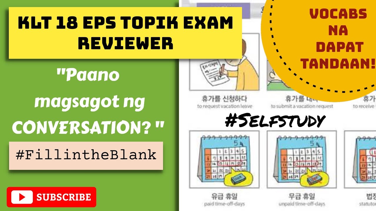 KLT18 EPS TOPIK EXAM REVIEWER|