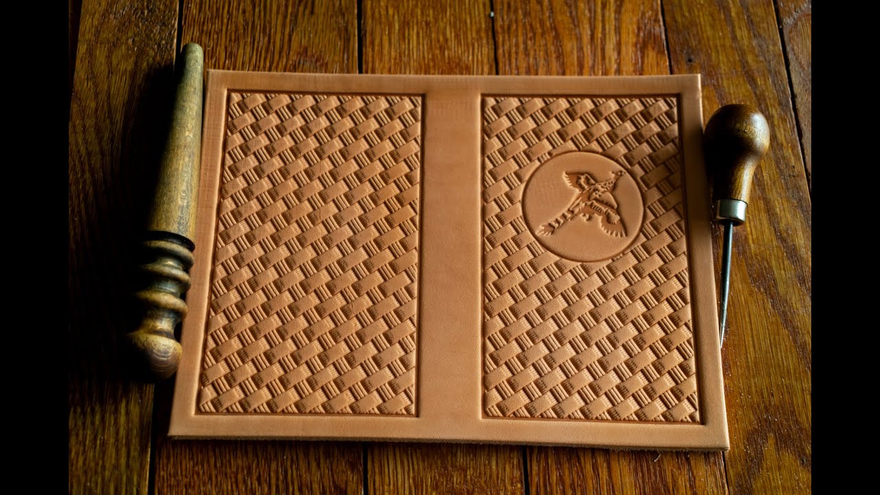 STAMPING A FIELD NOTES COVER IN 5 MINUTES | Delrin Leather Basket Weave Embossing Plate