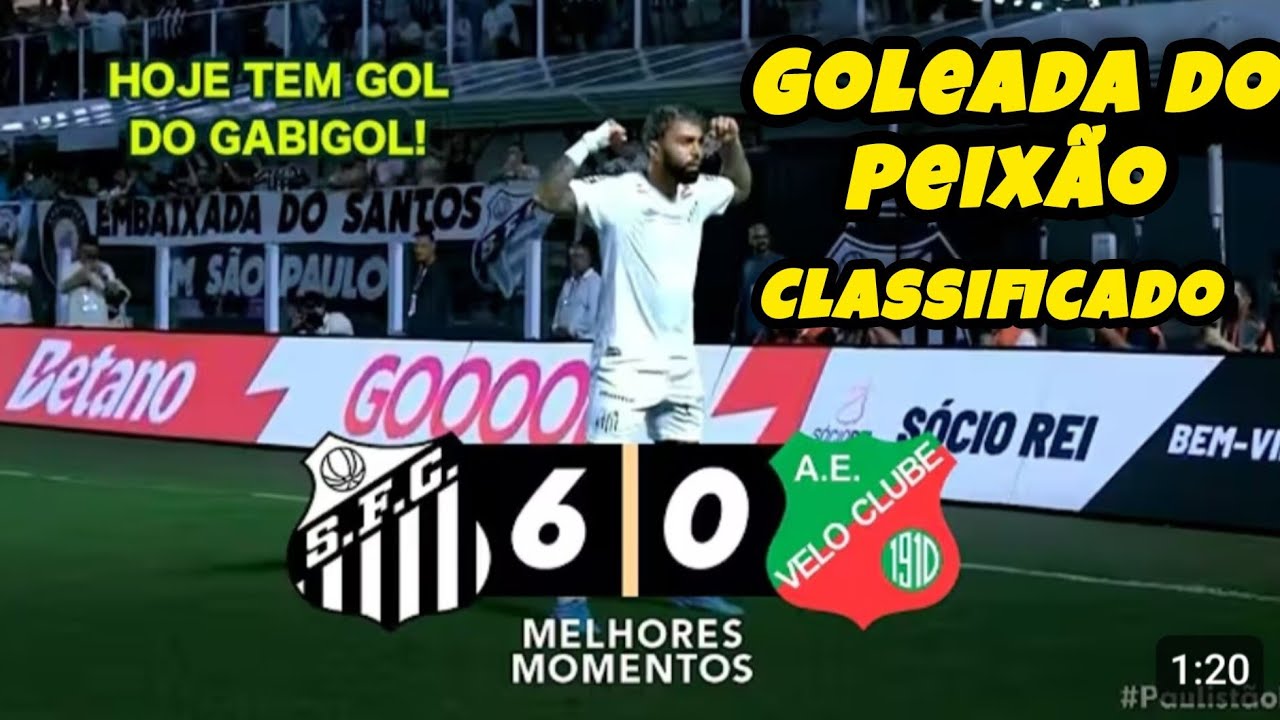 SANTOS 6X0 VELO CLUBE Paulistão 2026 PEIXÃO classificado..Melhores momentos 
