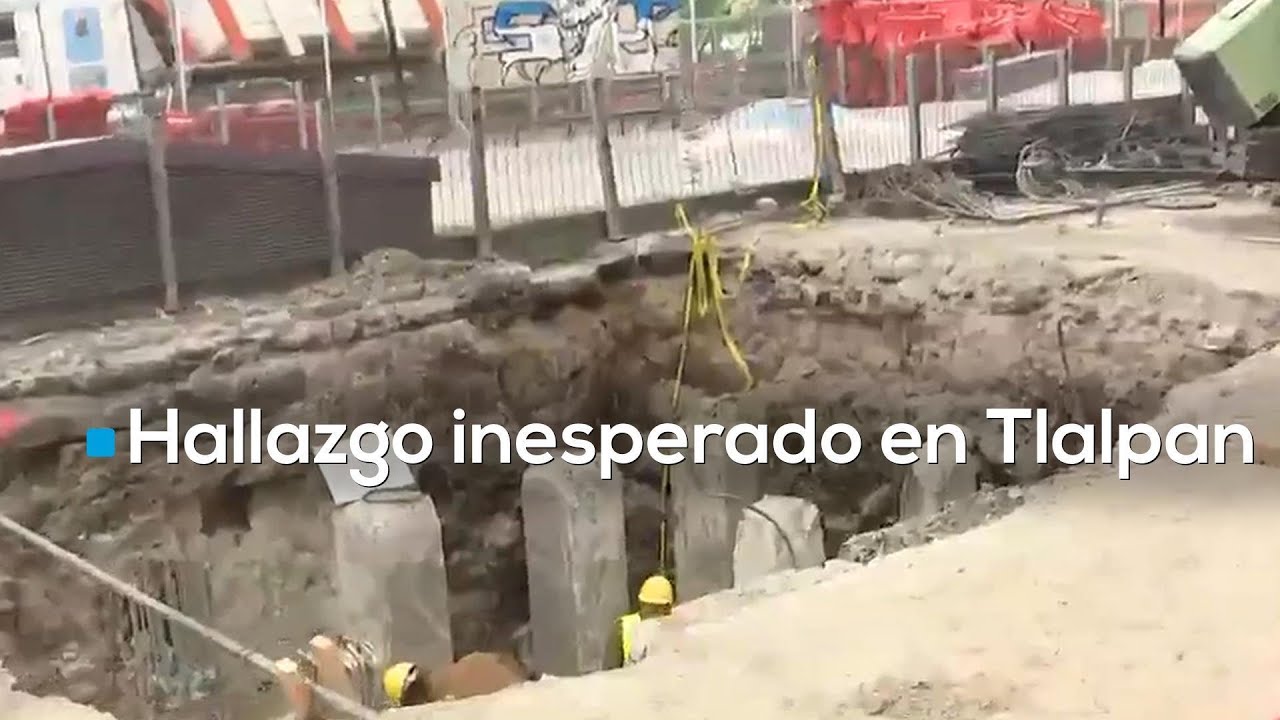 Obreros detienen excavación en Tlalpan tras descubrir vasijas y lápidas; INAH investiga el hallazgo