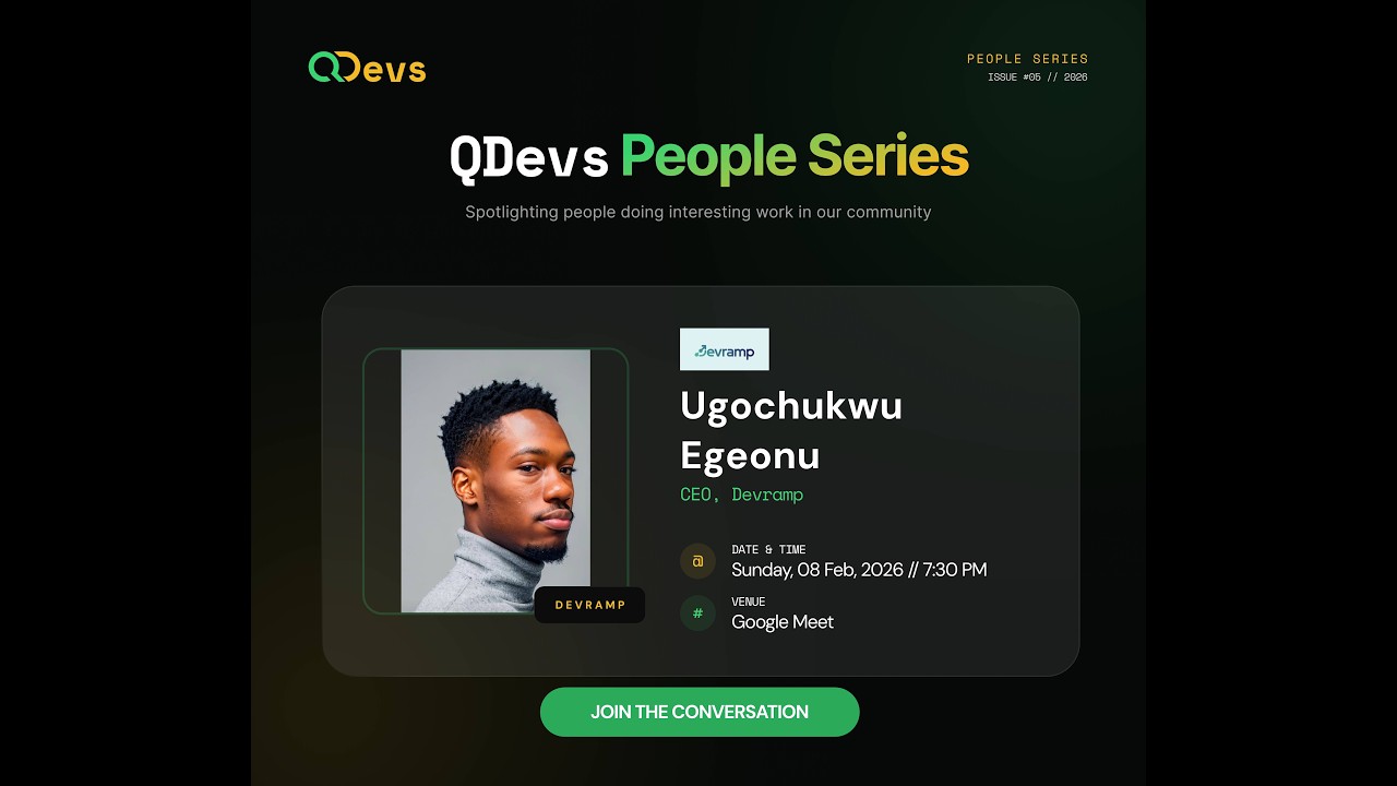 Qdevs People Series - Ugochukwu Egeonu