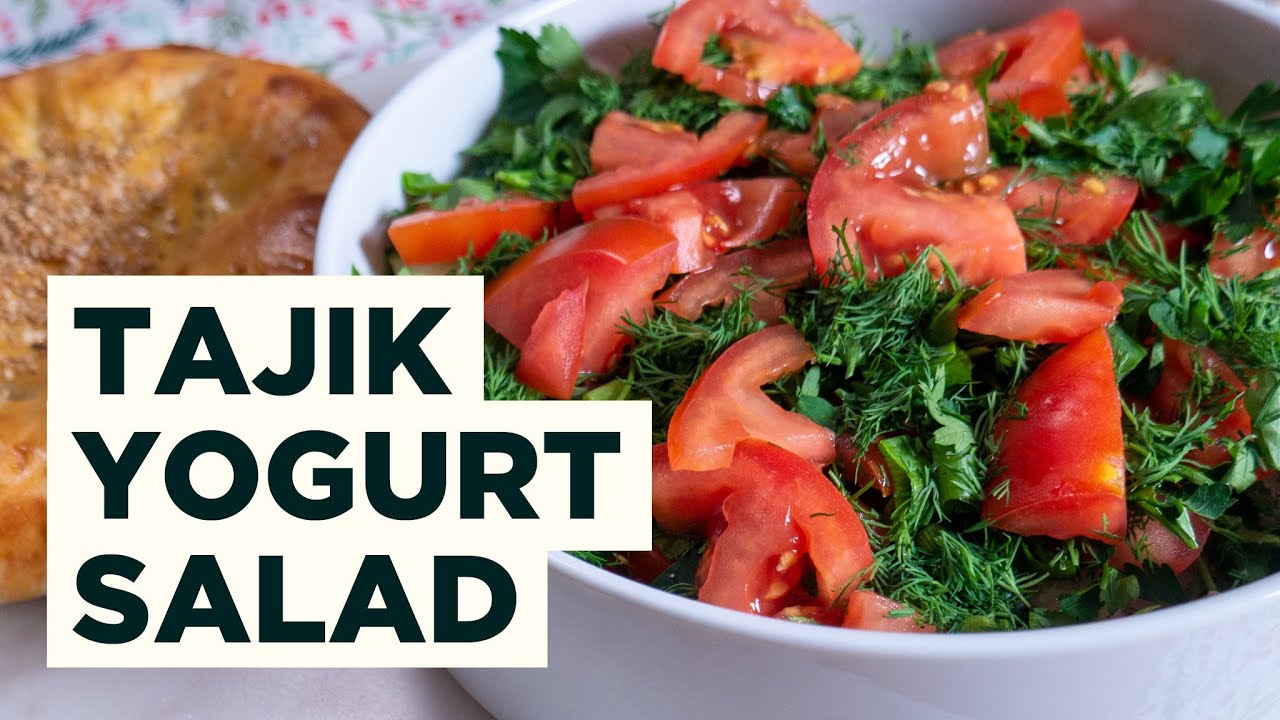 How to Cook Qurutob - Fresh Tomato Yogurt Salad w/ Bread from Tajikistan