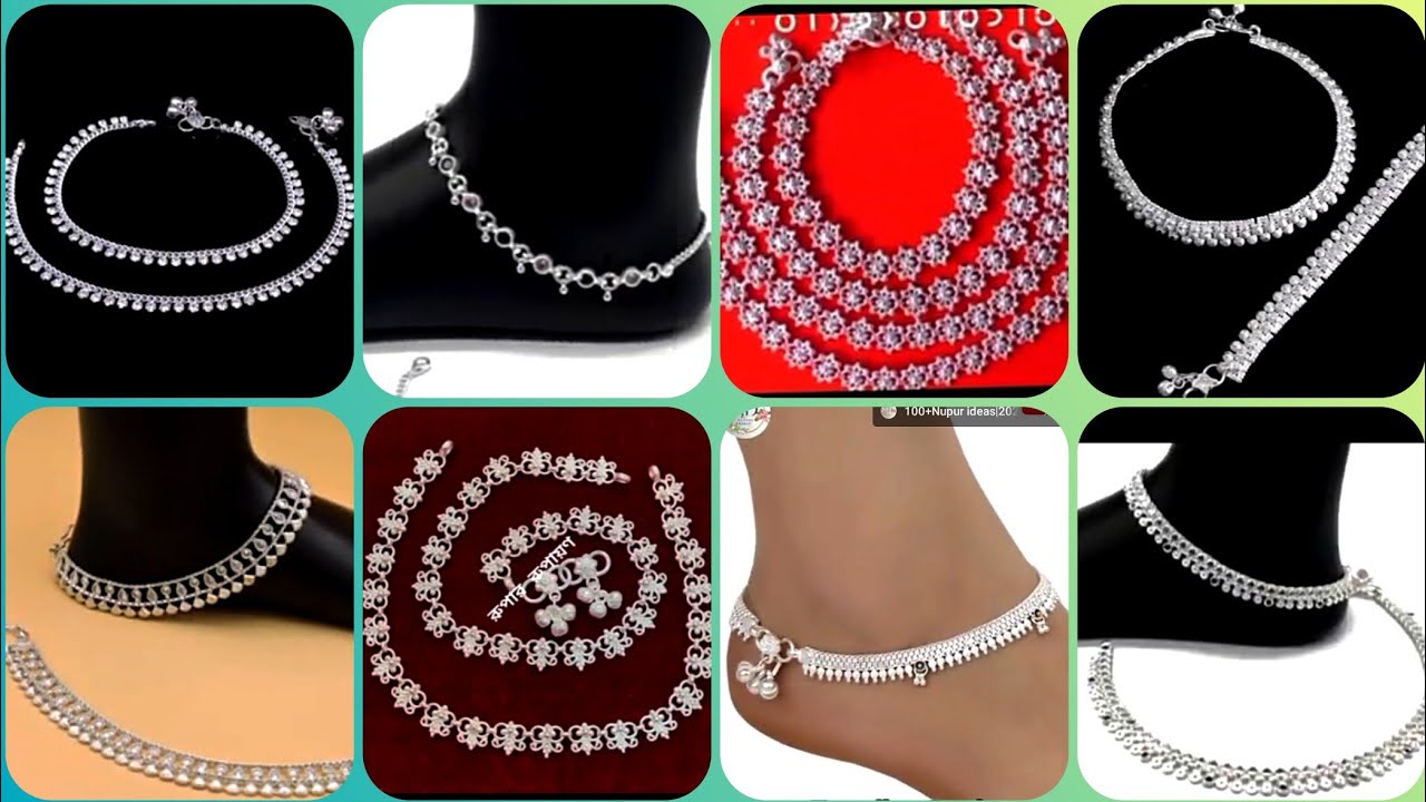70+Nupur ideas|2024Simple Rupar Nupur Design|anklet designs|Simple And Low Weight Silver Anklets#yt