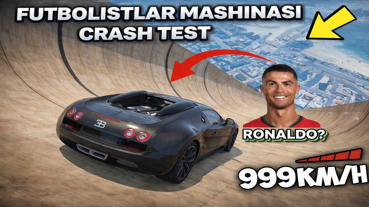 FUTBOLISTLAR MASHINASI CRASH TEST 😱 RONALDO MASHINASI GTA 5🔥