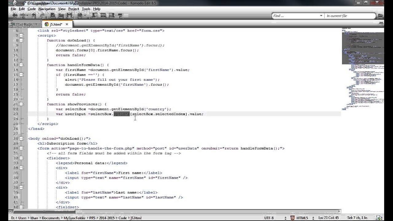Onchange event, getting a value from a select tag and changing the visibility of other elements