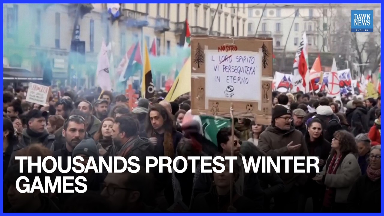 Thousands March in Milan Protesting the Impact of Winter Games | Dawn News English