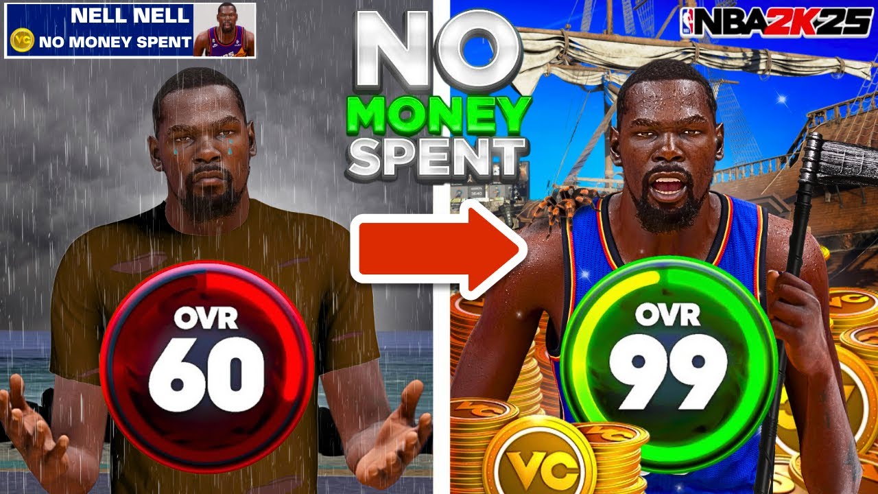 KEVIN DURANT SCORING BUILD 60 OVR TO 99 OVR (NO MONEY SPENT + NO MY CAREER) BEST BUILD IN NBA 2K25