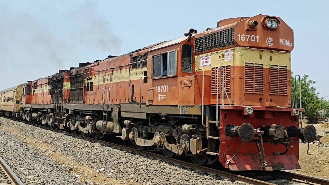 Okha - Rameshwaram Weekly Express with ALCO Diesel Locomotive | Train Videos Indian Railways 