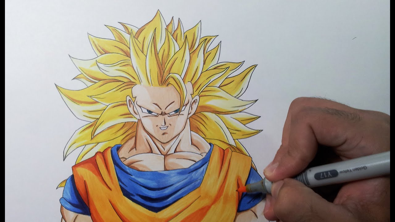 Drawing Goku SSJ3 - Super Saiyan 3