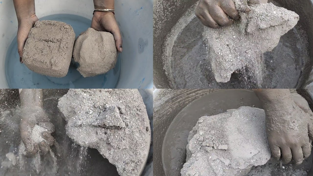 Super soft dusty 🌪️ cement concrete crumbling in lots of water 💦#SA ASMR