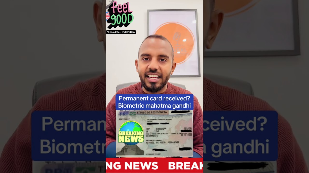 Permanent card received?Biometric mahatma gandhi | ®Live Portugal By Harry | Advocate news Portugal