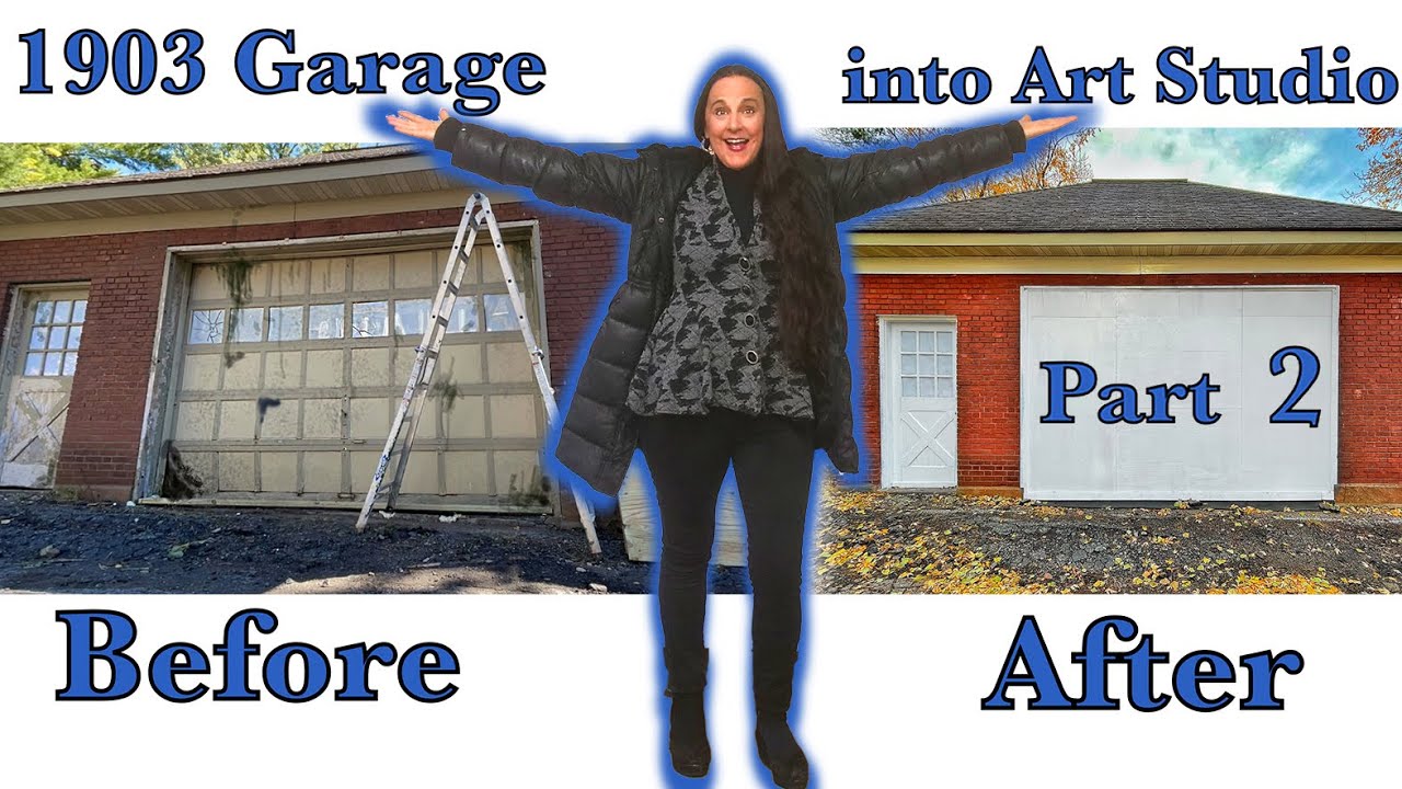 CONVERTING GARAGE INTO ART STUDIO (Skating Rink) Part 2 – 1903 Carriage House Tour – Clare Cooley