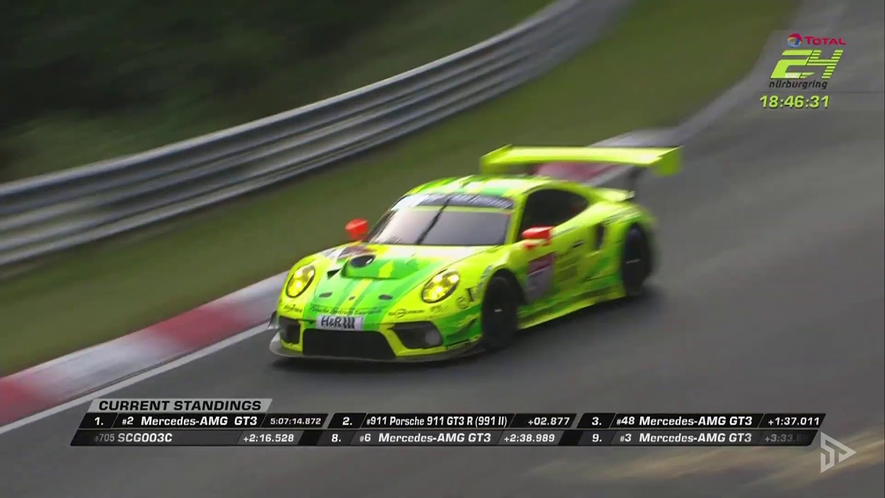 ADAC 24h Race 2019 Nurburgring Kevin Estre pass for the lead 277 KPH @ 9:20
