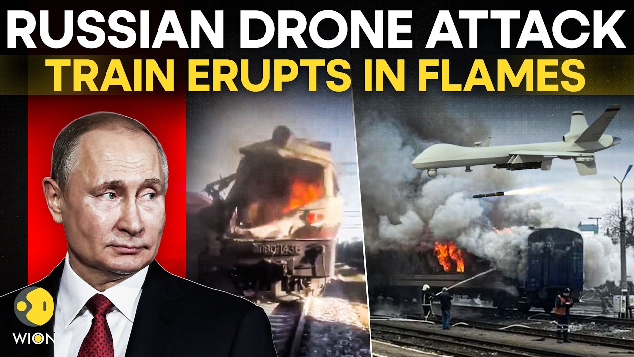 Russian Drone Hit Passenger Train in Odesa; Train Engulfed in FLAMES, 2 Killed | WION Originals