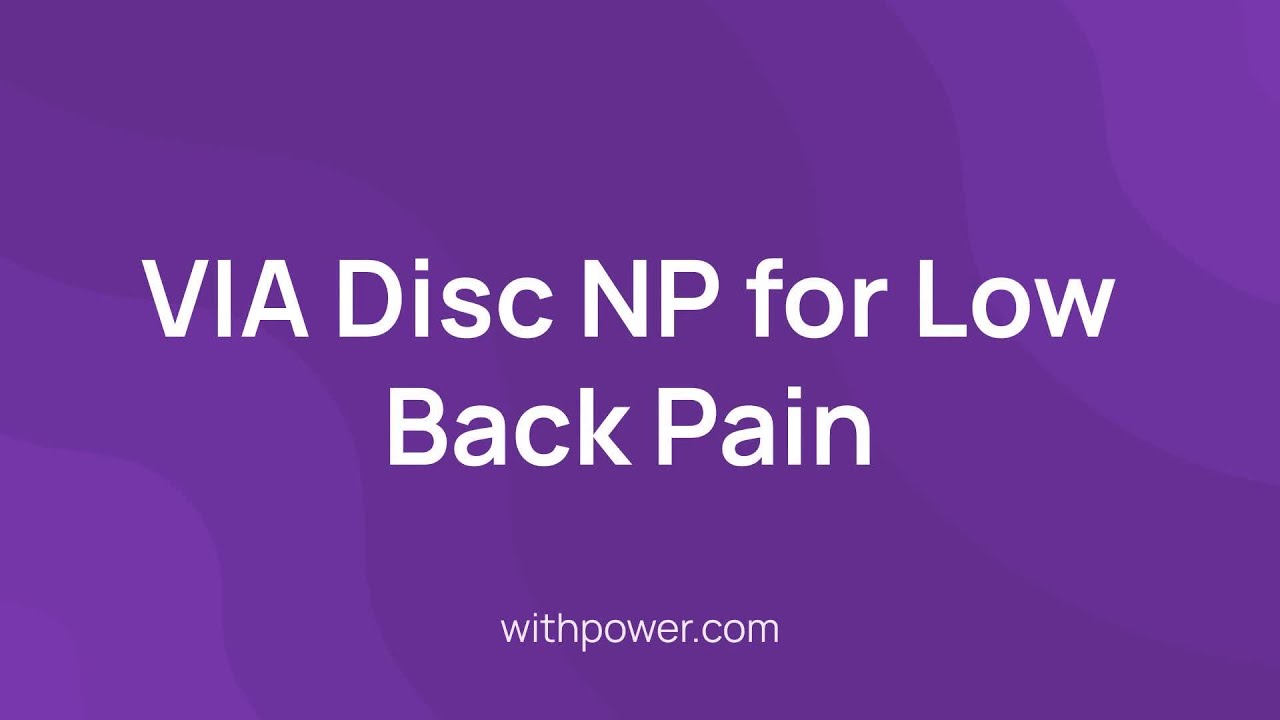 New Low Back Pain Clinical Trial: VIA Disc NP for Low Back Pain