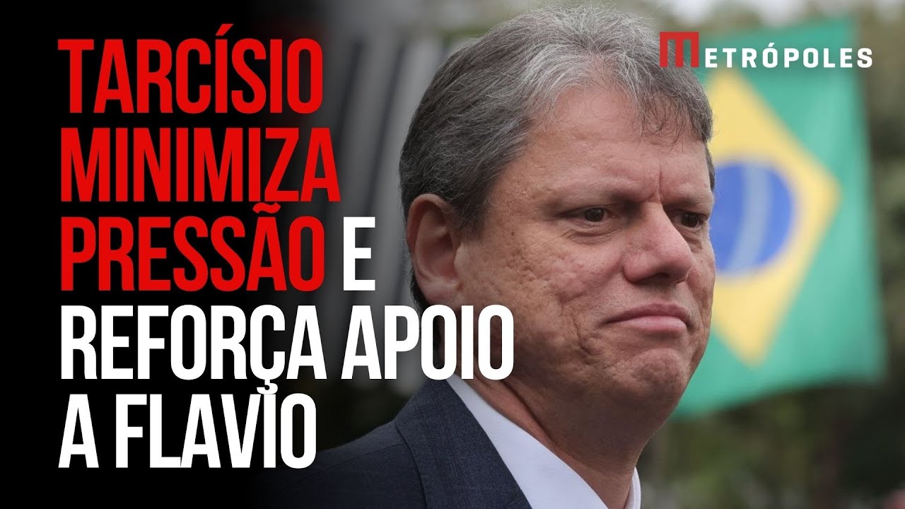 Tarcísio de Freitas minimiza pressão e reafirma apoio à candidatura de Flávio Bolsonaro