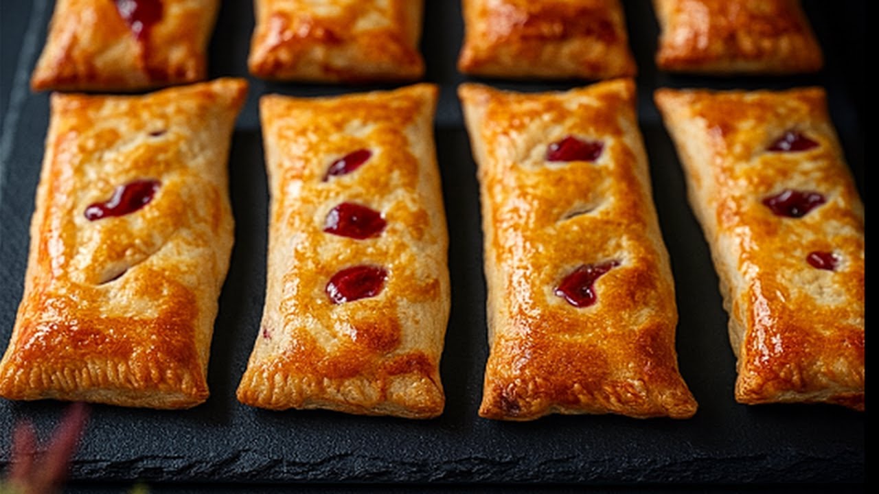 Haben Sie Blätterteig? Diese Kirschtaschen sind so lecker und einfach, daß ich sie jede Woche mache!