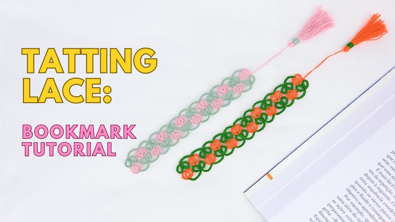 Shuttle Tatting | Tulip - Pumpkin Bookmark Tutorial | Have always the right color ENG SUB